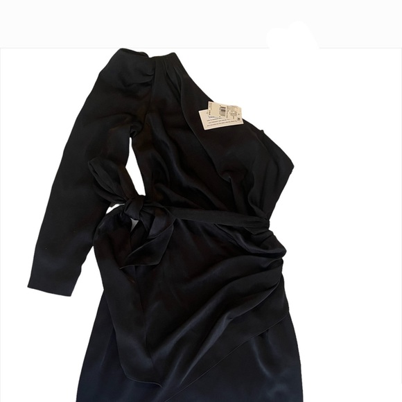 AIDAN MATTOX  One-Shoulder Puff-Sleeve Dress - Picture 8 of 12